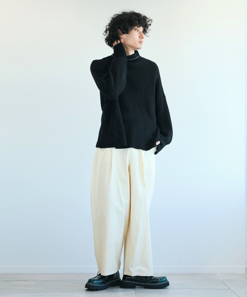 aimoha（アイモハ）の「aimoha men飾りステッチワイドパンツ（スラックス・メンズ・ブラック/ホワイト/ブラウン・MEDIUM/LARGE/X-LARGE）」の21枚目の写真