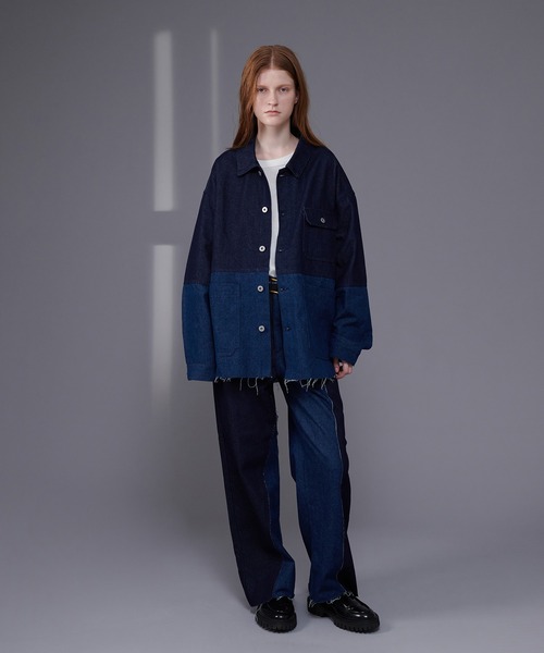 ONCILY（オンシェリー）の「【SET UP可能】BICOLOR DENIM JACKET