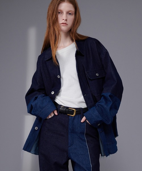 ONCILY（オンシェリー）の「【SET UP可能】BICOLOR DENIM JACKET