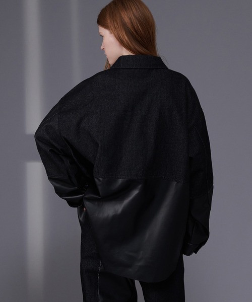 ONCILY（オンシェリー）の「【SET UP可能】BICOLOR DENIM JACKET / バイカラーデニムジャケット（デニムジャケット・メンズ・ブラック/インディゴブルー・MEDIUM/LARGE）」の3枚目の写真