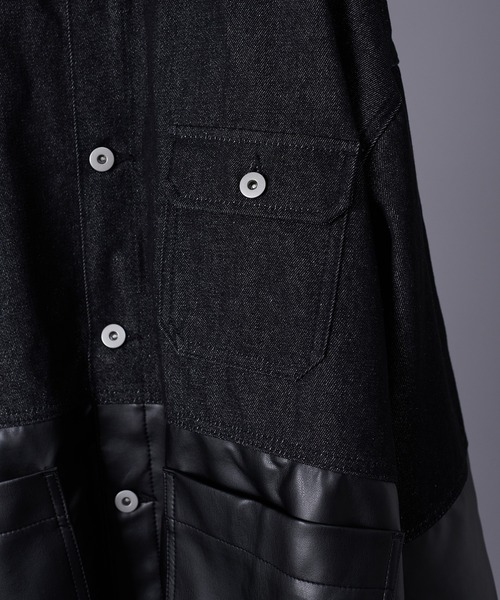 ONCILY（オンシェリー）の「【SET UP可能】BICOLOR DENIM JACKET / バイカラーデニムジャケット（デニムジャケット・メンズ・ブラック/インディゴブルー・MEDIUM/LARGE）」の9枚目の写真