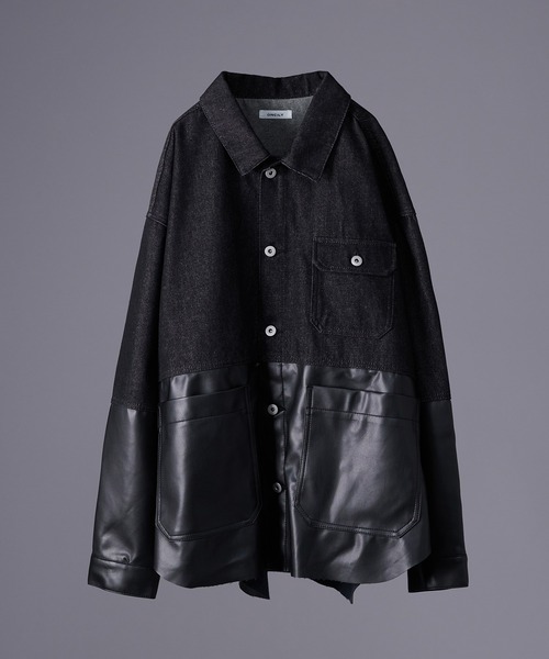 ONCILY（オンシェリー）の「【SET UP可能】BICOLOR DENIM JACKET / バイカラーデニムジャケット（デニムジャケット・メンズ・ブラック/インディゴブルー・MEDIUM/LARGE）」の8枚目の写真