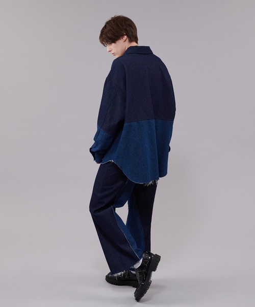 ONCILY（オンシェリー）の「【SET UP可能】BICOLOR DENIM JACKET / バイカラーデニムジャケット（デニムジャケット・メンズ・ブラック/インディゴブルー・MEDIUM/LARGE）」の18枚目の写真