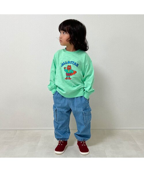 CONVERSE（コンバース）の「CONVERSE×WANPAKU HOUSE Tシャツ（Tシャツ/カットソー・キッズ・パープル/グリーン/グレー・110/120/90/130/80/100）」の5枚目の写真