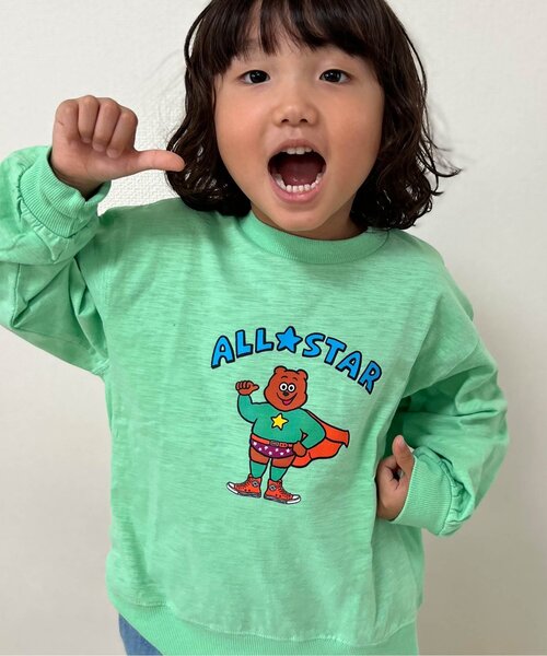 CONVERSE（コンバース）の「CONVERSE×WANPAKU HOUSE Tシャツ（Tシャツ/カットソー・キッズ・パープル/グリーン/グレー・110/120/90/130/80/100）」の4枚目の写真