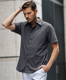 SOMEDIFF（サムディフ）の「【SOMEDIFF】ストレッチ 半袖＆長袖シャツ メンズ レギュラーカラーシャツ ワイシャツ ホワイト 無地 夏服（シャツ/ブラウス）」