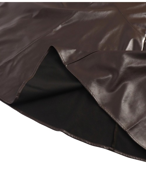 Settimissimo（セッティミッシモ）の「レザータッチアシンメトリー切替ギャザースカート（スカート・レディース・ブラウン/ブラック・M）」の20枚目の写真