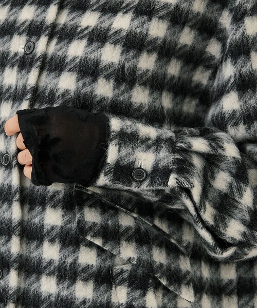IHNN/(イン)】モヘアチェックジャケット（その他アウター）｜IHNN