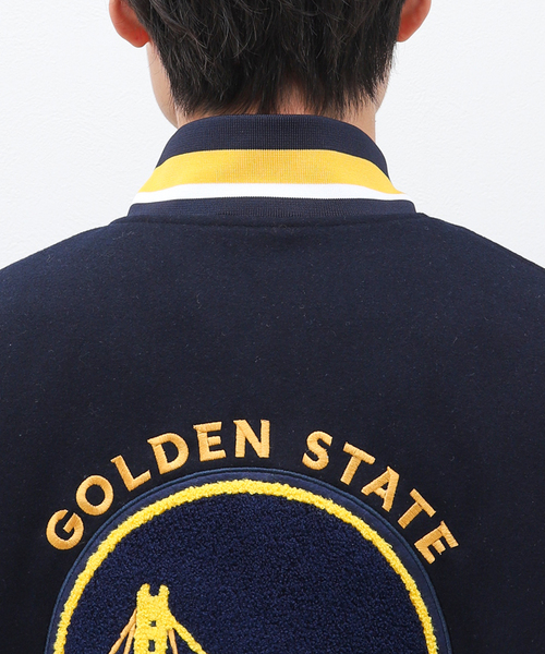NBA(エヌビーエー)の「WEB限定【Off The Court by NBA】MeltonJacket(スタジャン・メンズ・ブラック/ネイビー・MEDIUM/LARGE)」の10枚目の写真