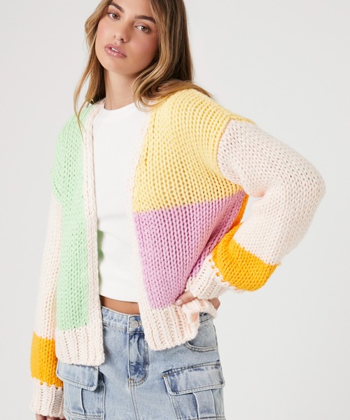 PERVERZE マルチカラー ニットカーディガン FOREVER 21（フォーエバー トゥエンティーワン）の「マルチカラー