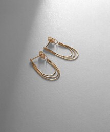 K10パール ハング中折れフープピアス大（ピアス（両耳用