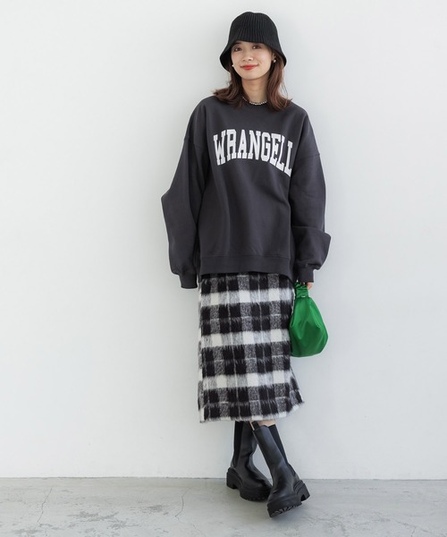 coca（coca）（コカ）の「シャギーチェック柄バックスリットスカート（スカート・レディース・B/A・M/L）」の3枚目の写真