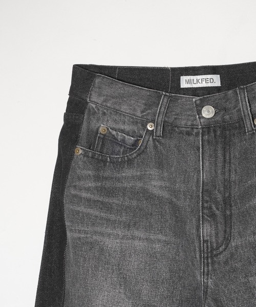 MILKFED.（ミルクフェド）の「BICOLOR DENIM PANTS（デニムパンツ・レディース・ライトブルー/ブラック・S/M）」の18枚目の写真