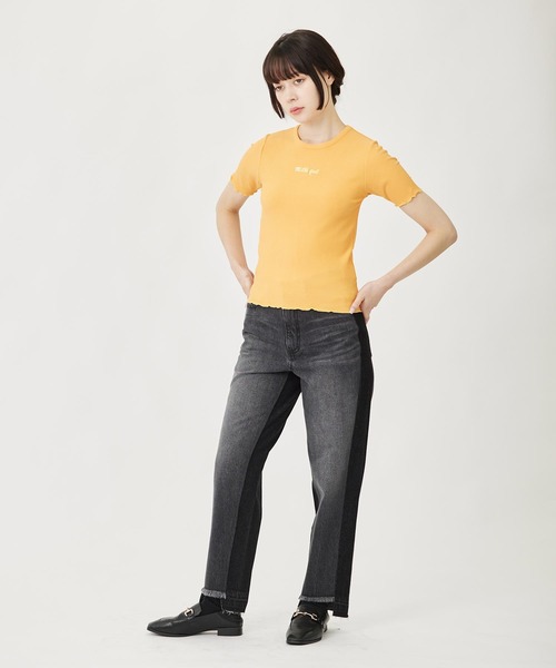 MILKFED.（ミルクフェド）の「BICOLOR DENIM PANTS（デニムパンツ・レディース・ライトブルー/ブラック・S/M）」の10枚目の写真