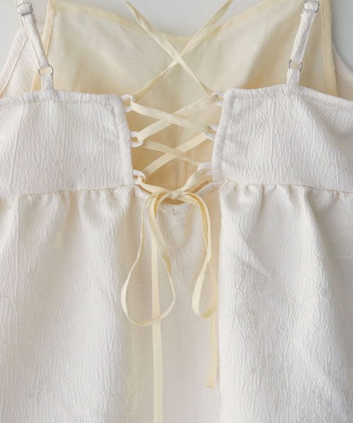 CLEIO（クレイオ）の「【CLEIO】シアーレイヤードジャガードキャミビスチェ/SHEER LAYERED JACQUARD CAMI BUSTIER/940-11607（キャミソール・レディース・ブラック/アイボリー・FREE）」の9枚目の写真