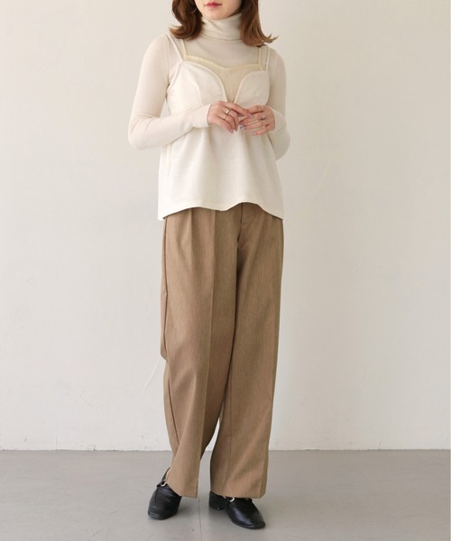 CLEIO（クレイオ）の「【CLEIO】シアーレイヤードジャガードキャミビスチェ/SHEER LAYERED JACQUARD CAMI BUSTIER/940-11607（キャミソール・レディース・ブラック/アイボリー・FREE）」の22枚目の写真