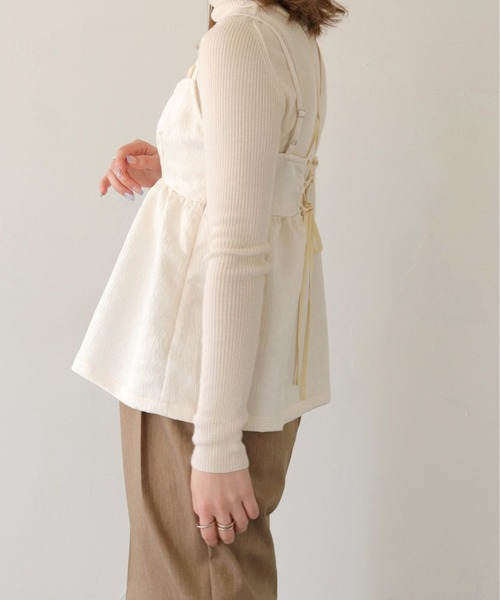 CLEIO（クレイオ）の「【CLEIO】シアーレイヤードジャガードキャミビスチェ/SHEER LAYERED JACQUARD CAMI BUSTIER/940-11607（キャミソール・レディース・ブラック/アイボリー・FREE）」の18枚目の写真