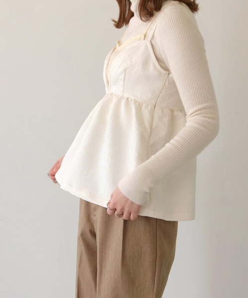 CLEIO（クレイオ）の「【CLEIO】シアーレイヤードジャガードキャミビスチェ/SHEER LAYERED JACQUARD CAMI BUSTIER/940-11607（キャミソール・レディース・ブラック/アイボリー・FREE）」の17枚目の写真