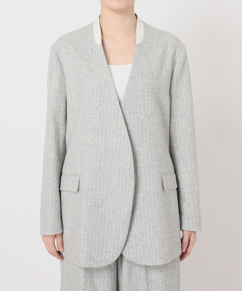 美品✨ヴェルメイユパーイエナ カシミヤ混ジャケット ストライプ