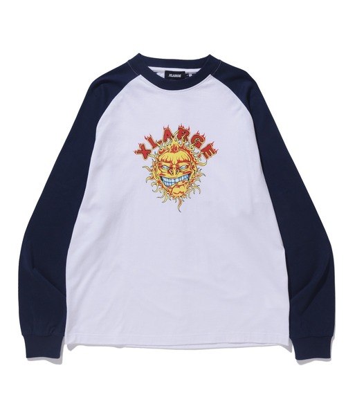 XLARGE(エクストララージ)の「FLAME RAGLAN L/S TEE(Tシャツ/カットソー・メンズ・ネイビー/レッド/ブラック・M/L/S/XL)」の3枚目の写真
