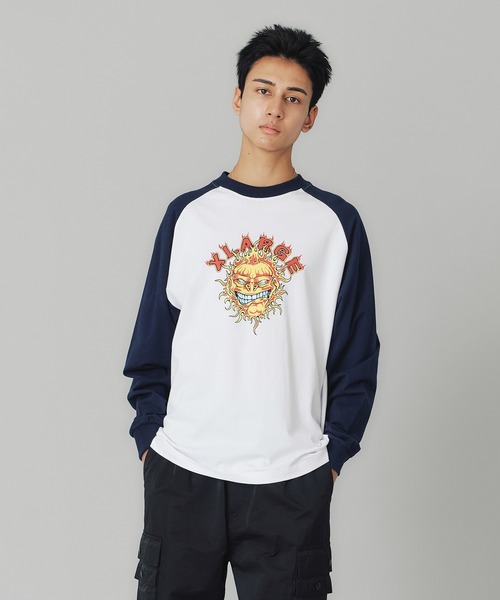 XLARGE(エクストララージ)の「FLAME RAGLAN L/S TEE(Tシャツ/カットソー・メンズ・ネイビー/レッド/ブラック・M/L/S/XL)」の14枚目の写真