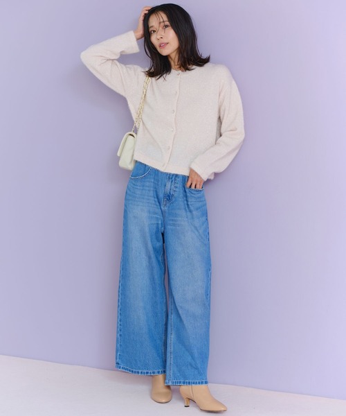 BARNYARDSTORM（バンヤードストーム）の「BARNYARDSTORM / ラメニットカーディガン（ニット/セーター・レディース・グレー/オフホワイト・0/1）」の3枚目の写真