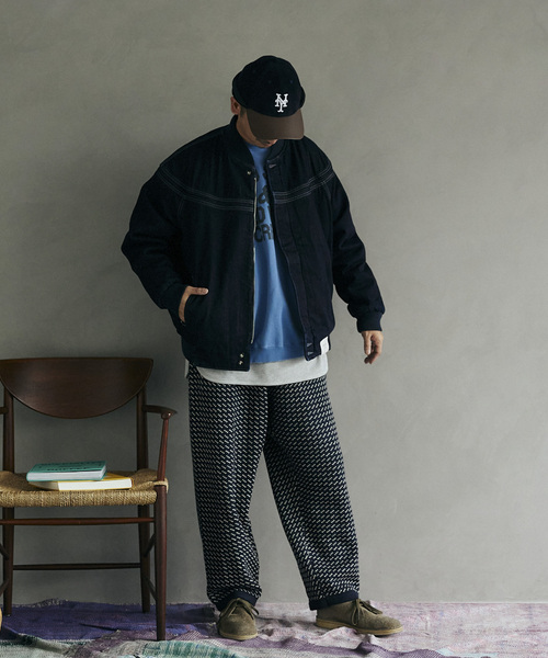 JOURNAL STANDARD relume(ジャーナルスタンダード レリューム)の「バーズアイ リブラインニットパンツ(その他パンツ・メンズ・グレー/ネイビー・LARGE/MEDIUM)」の4枚目の写真