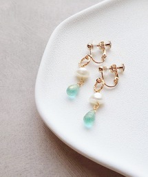 【Cherie+Chambre】Baroque Pearl×Drop Beads Earring