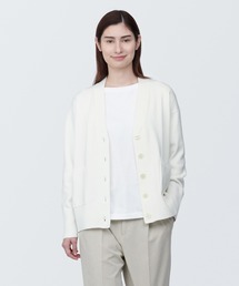 無印良品（ムジルシリョウヒン）の「婦人　洗えるミラノリブ編みＶネックカーディガン（カーディガン/ボレロ・レディース）」