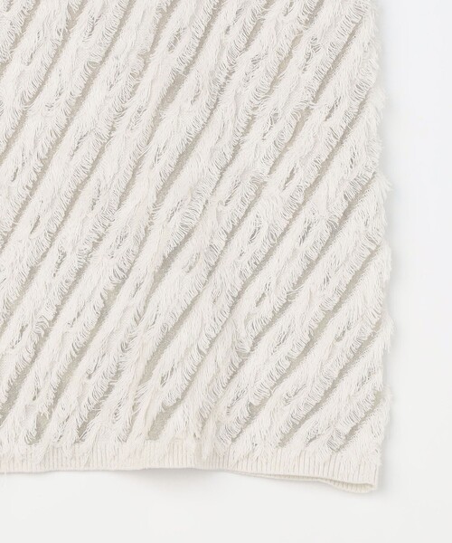 NOLLEY’S Sophi（ノーリーズソフィ）の「《手洗い可能》《セットアップ対応》ラメシアー斜めフリンジタイトニットスカート（スカート・レディース・ダークネイビー/シルバー・FREE）」の14枚目の写真