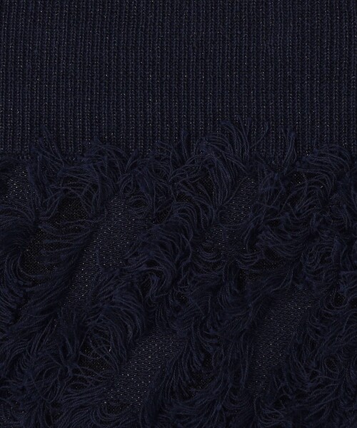 NOLLEY’S Sophi（ノーリーズソフィ）の「《手洗い可能》《セットアップ対応》ラメシアー斜めフリンジタイトニットスカート（スカート・レディース・ダークネイビー/シルバー・FREE）」の17枚目の写真