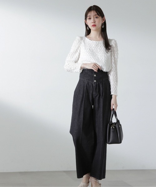 PROPORTION BODY DRESSING（プロポーションボディドレッシング）の「コルセットマークデニムワイドパンツ / 1214130201（デニムパンツ・レディース・グレー/ブルー・SMALL/MEDIUM）」の2枚目の写真