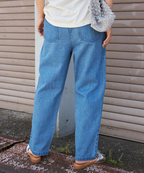 FREAK'S STORE(フリークスストア)の「シェフパンツ/イージーパンツ(デニムパンツ・レディース・レオパード/サックスブルー/ナチュラル/グリーン/チャコール/ブラック/ダークグレー・MEDIUM/X-SMALL/SMALL)」の19枚目の写真