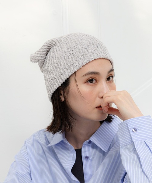 LAKOLE（ラコレ）の「ラメゆるニットワッチ / 996243（ニットキャップ/ビーニー・レディース・オフホワイト/サンドグレー/ブラック/ライトグリーン・FREE）」の4枚目の写真