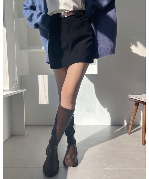 Ada.(エイダ)の「ベルト付き コーデュロイ ミニスカート(スカート・レディース・チャコール/ブラック/ブラウン・M/L)」の17枚目の写真