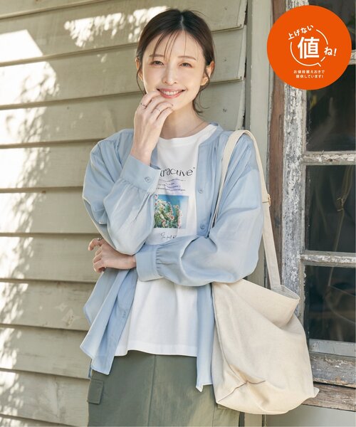 ikka(イッカ)の「バックリボンシアブラウス(シャツ/ブラウス・レディース・ベージュ/スカイブルー/オフホワイト/チャコールグレー/マジェンタ・M/L/S)」の4枚目の写真