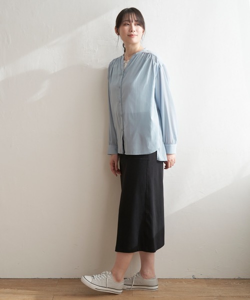 ikka(イッカ)の「バックリボンシアブラウス(シャツ/ブラウス・レディース・ベージュ/スカイブルー/オフホワイト/チャコールグレー/マジェンタ・M/L/S)」の12枚目の写真