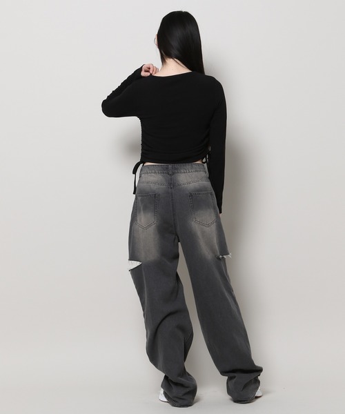 3.3 Field Trip (3.3フィールドトリップ)の「3.3 Field Trip/レイヤードトップス 2995685(Tシャツ/カットソー・レディース・ブラック/グレー・FREE)」の9枚目の写真