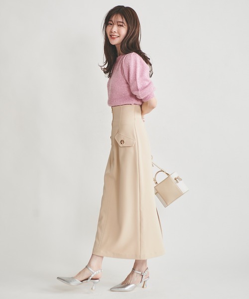 31 Sons de mode（トランテアン　ソン　ドゥ　モード）の「フロントジップタイトスカート（スカート・レディース・グリーン/オレンジ/ベージュ/ブラウン・38/36）」の7枚目の写真