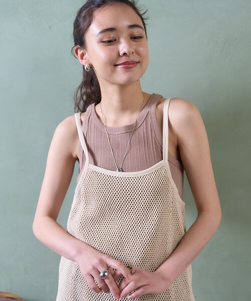 FREAK'S STORE(フリークスストア)の「メッシュ キャミワンピース(ワンピース・レディース・ブラック/ブルー/オフホワイト・フリ-)」の6枚目の写真