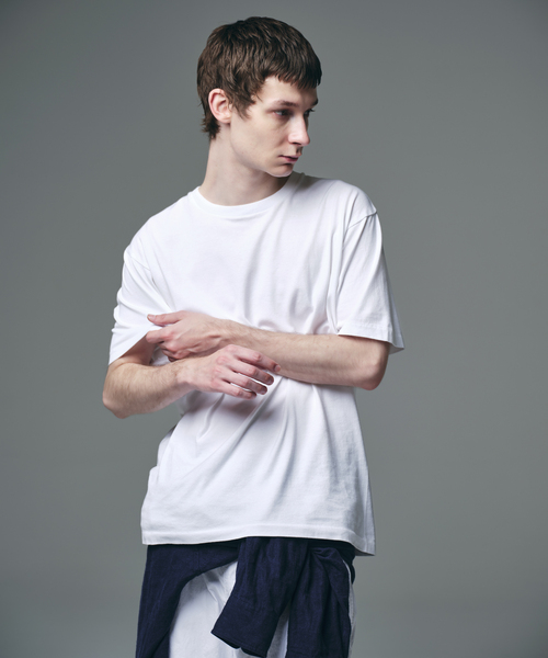 HANES（ヘインズ）の「”2枚セット”【HANES / ヘインズ】別注 2パックオーガニックコットンTシャツ（Tシャツ/カットソー・メンズ・ネイビー/ホワイト系その他/ホワイト/ブラック・MEDIUM/SMALL/X-LARGE/LARGE）」の6枚目の写真