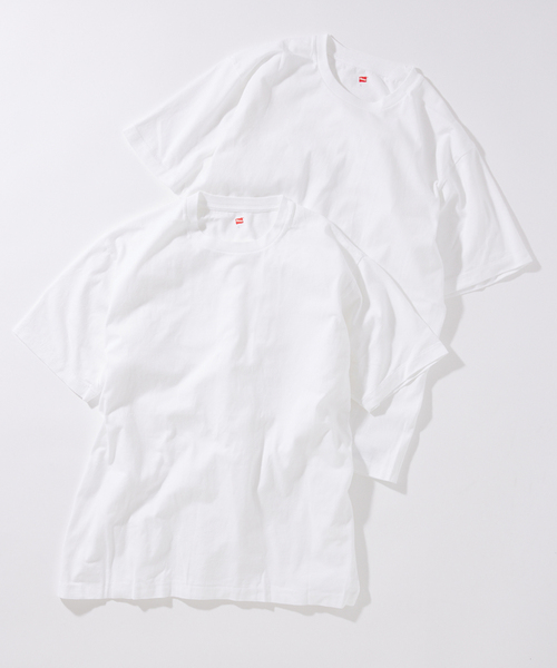 HANES（ヘインズ）の「”2枚セット”【HANES / ヘインズ】別注 2パックオーガニックコットンTシャツ（Tシャツ/カットソー・メンズ・ネイビー/ホワイト系その他/ホワイト/ブラック・MEDIUM/SMALL/X-LARGE/LARGE）」の13枚目の写真