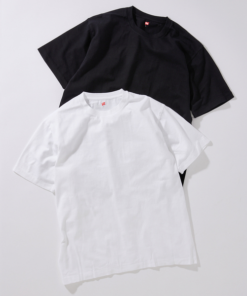 HANES（ヘインズ）の「”2枚セット”【HANES / ヘインズ】別注 2パックオーガニックコットンTシャツ（Tシャツ/カットソー・メンズ・ネイビー/ホワイト系その他/ホワイト/ブラック・MEDIUM/SMALL/X-LARGE/LARGE）」の14枚目の写真
