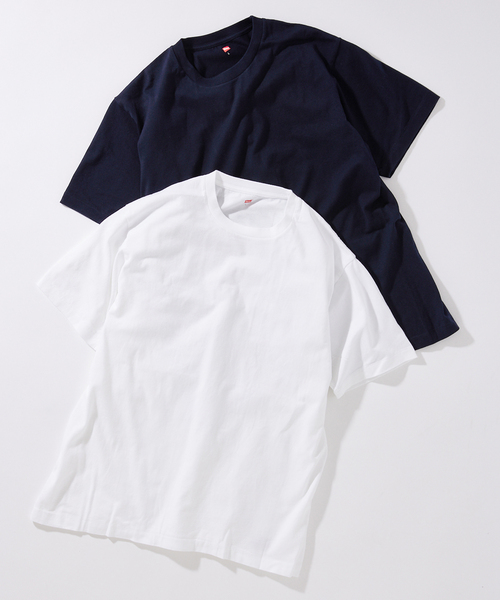 HANES（ヘインズ）の「”2枚セット”【HANES / ヘインズ】別注 2パックオーガニックコットンTシャツ（Tシャツ/カットソー・メンズ・ネイビー/ホワイト系その他/ホワイト/ブラック・MEDIUM/SMALL/X-LARGE/LARGE）」の15枚目の写真