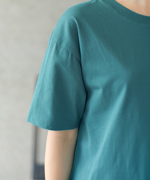 Honeys（ハニーズ）の「きれいめＴシャツ（Tシャツ/カットソー・レディース・イエロー/グリーン/オフホワイト/ブラック/スミクロ/グレイッシュベージュ/ダークブルー/モカ・LL/3L/SS/S/M/L）」の17枚目の写真