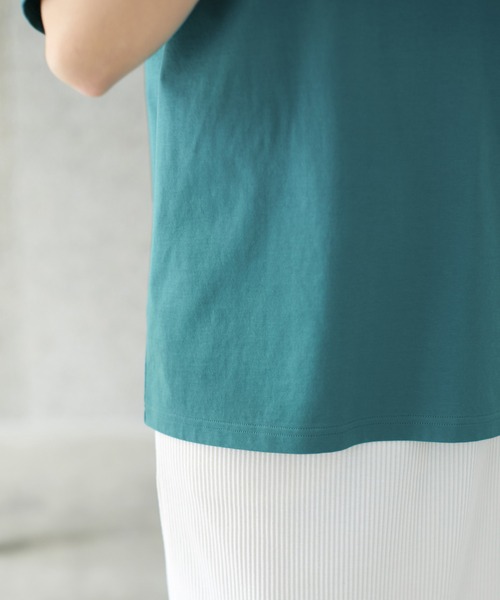 Honeys（ハニーズ）の「きれいめＴシャツ（Tシャツ/カットソー・レディース・イエロー/グリーン/オフホワイト/ブラック/スミクロ/グレイッシュベージュ/ダークブルー/モカ・LL/3L/SS/S/M/L）」の18枚目の写真