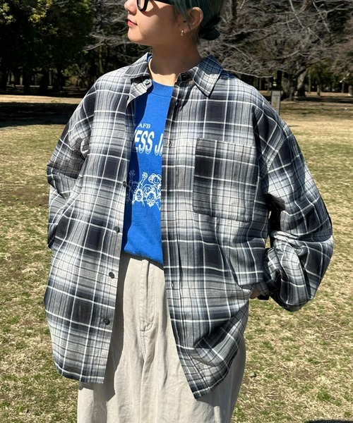 CIAOPANIC TYPY（チャオパニックティピー）の「シアーチェックシャツ（シャツ/ブラウス・メンズ・ブラウン/ブラック/ブルー・MEDIUM/LARGE）」の9枚目の写真