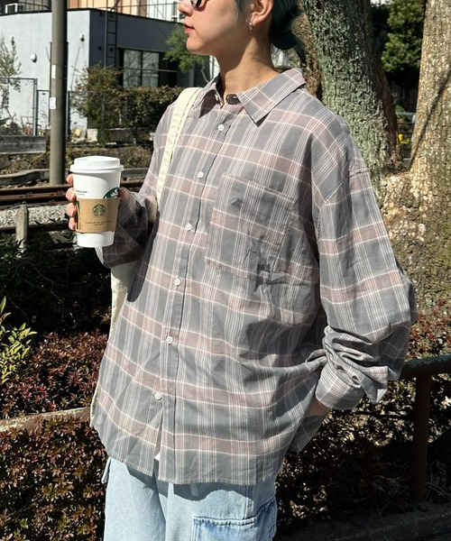 CIAOPANIC TYPY（チャオパニックティピー）の「シアーチェックシャツ（シャツ/ブラウス・メンズ・ブラウン/ブラック/ブルー・MEDIUM/LARGE）」の4枚目の写真