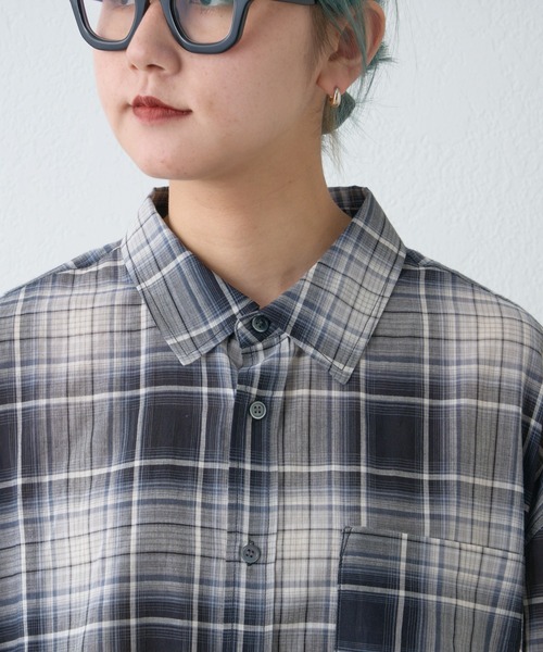 CIAOPANIC TYPY（チャオパニックティピー）の「シアーチェックシャツ（シャツ/ブラウス・メンズ・ブラウン/ブラック/ブルー・MEDIUM/LARGE）」の17枚目の写真