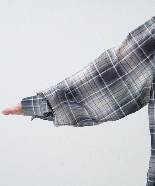 CIAOPANIC TYPY（チャオパニックティピー）の「シアーチェックシャツ（シャツ/ブラウス・メンズ・ブラウン/ブラック/ブルー・MEDIUM/LARGE）」の15枚目の写真